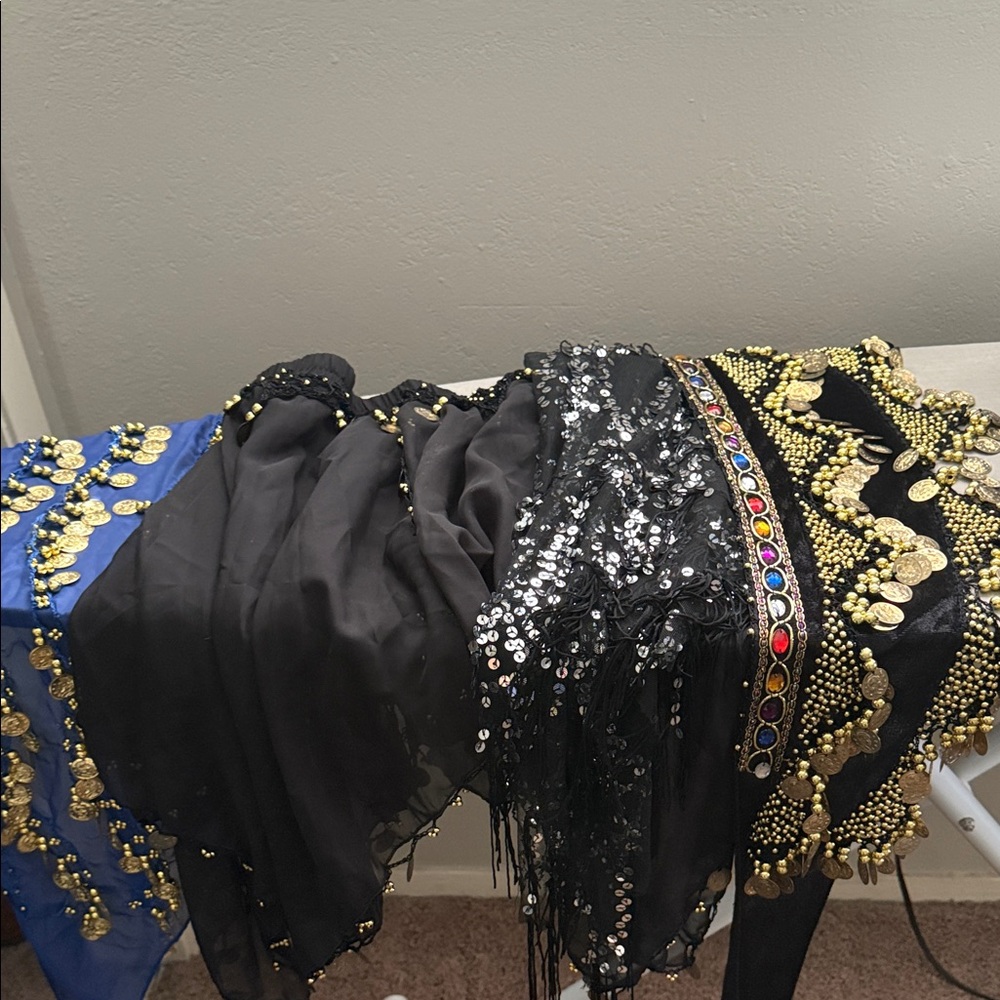 4 Sequin Belly Dance skirts